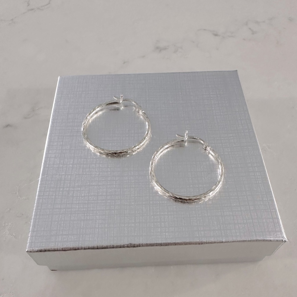 Silver hoop earrings